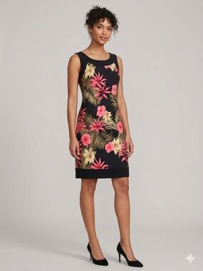 AB Studio Tropical Floral Sheath Dress